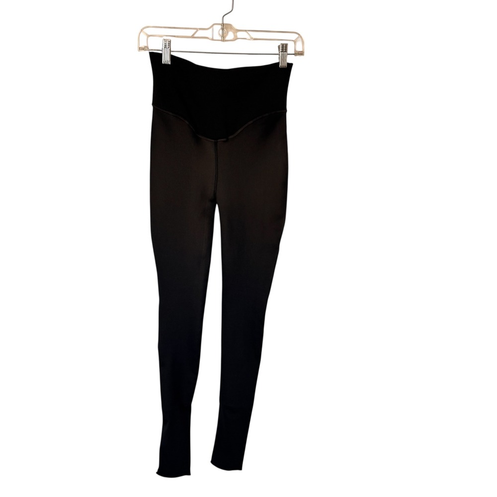 Black Fleece Lined High Waist Leggings Women Size 02 Warm Cozy Winter